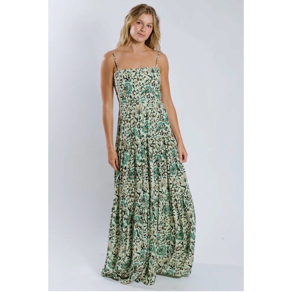 Raga Women’s Floral Maxi Tiered Dress Boho Flowy Resort Wear - Picture 3 of 6